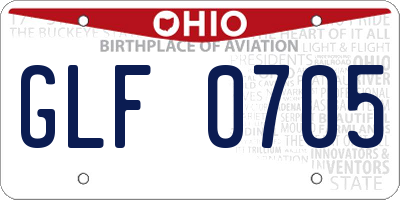 OH license plate GLF0705