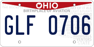 OH license plate GLF0706