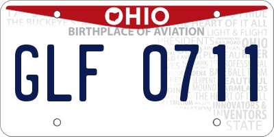 OH license plate GLF0711