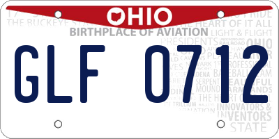 OH license plate GLF0712