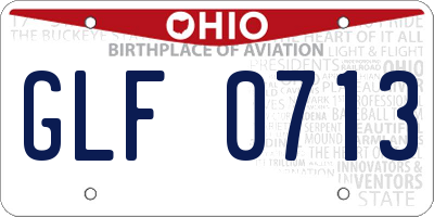 OH license plate GLF0713