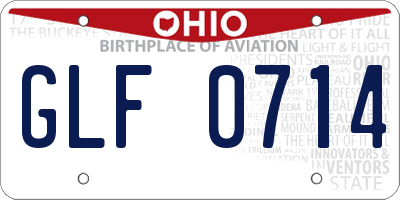 OH license plate GLF0714