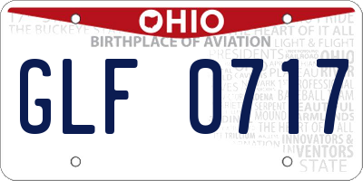 OH license plate GLF0717
