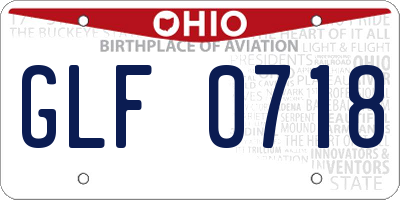 OH license plate GLF0718