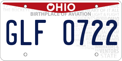 OH license plate GLF0722