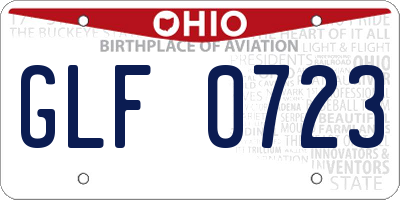 OH license plate GLF0723