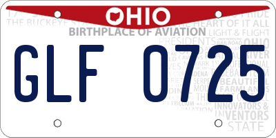 OH license plate GLF0725