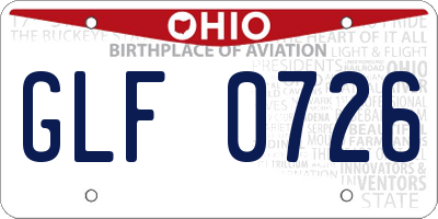 OH license plate GLF0726