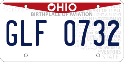 OH license plate GLF0732