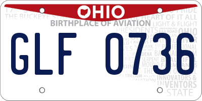 OH license plate GLF0736