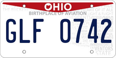 OH license plate GLF0742