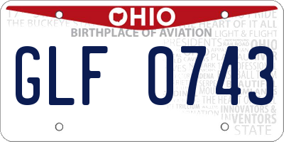 OH license plate GLF0743