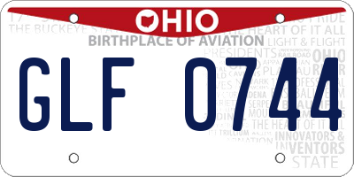 OH license plate GLF0744