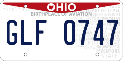OH license plate GLF0747