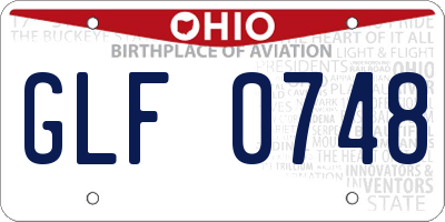 OH license plate GLF0748
