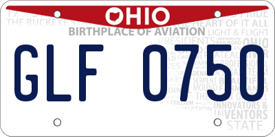 OH license plate GLF0750