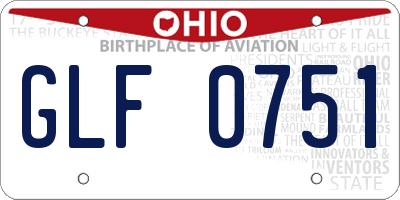 OH license plate GLF0751