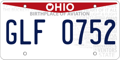 OH license plate GLF0752