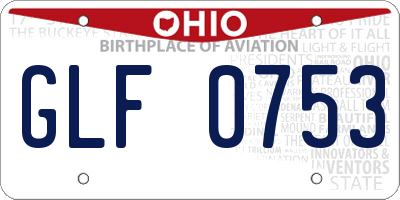 OH license plate GLF0753