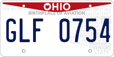 OH license plate GLF0754
