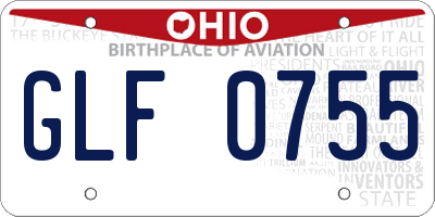 OH license plate GLF0755