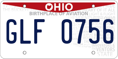 OH license plate GLF0756