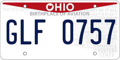 OH license plate GLF0757