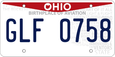 OH license plate GLF0758
