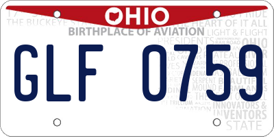 OH license plate GLF0759