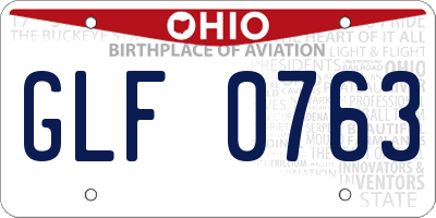 OH license plate GLF0763