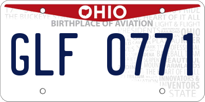 OH license plate GLF0771