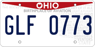 OH license plate GLF0773