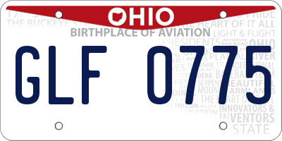 OH license plate GLF0775