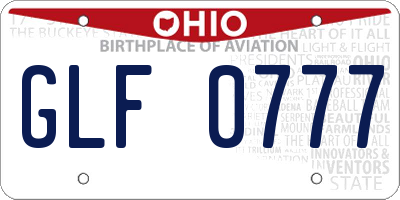 OH license plate GLF0777