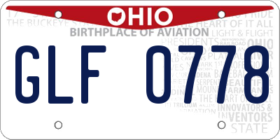 OH license plate GLF0778