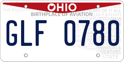 OH license plate GLF0780