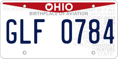 OH license plate GLF0784