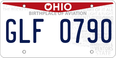 OH license plate GLF0790