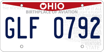 OH license plate GLF0792