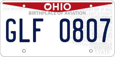 OH license plate GLF0807