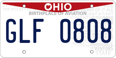 OH license plate GLF0808