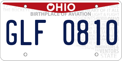 OH license plate GLF0810