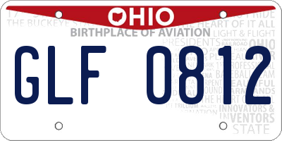 OH license plate GLF0812