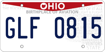 OH license plate GLF0815
