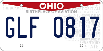 OH license plate GLF0817