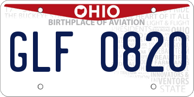 OH license plate GLF0820