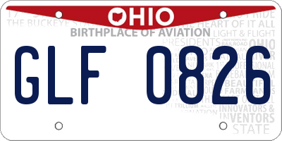 OH license plate GLF0826