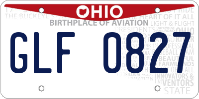 OH license plate GLF0827