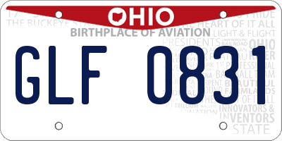 OH license plate GLF0831