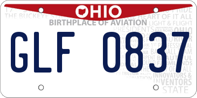 OH license plate GLF0837